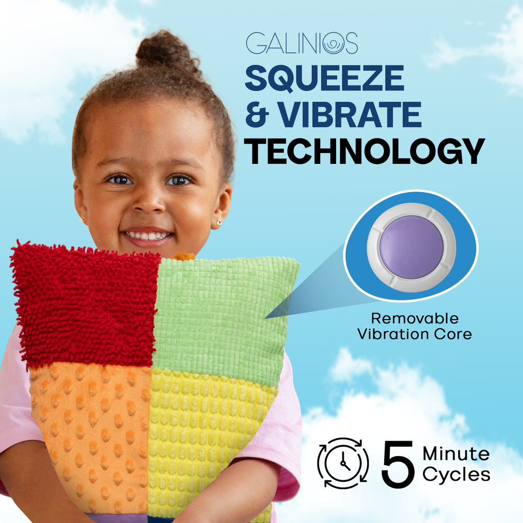 Sensory pillow detail shot – removable machine-washable cover for easy care